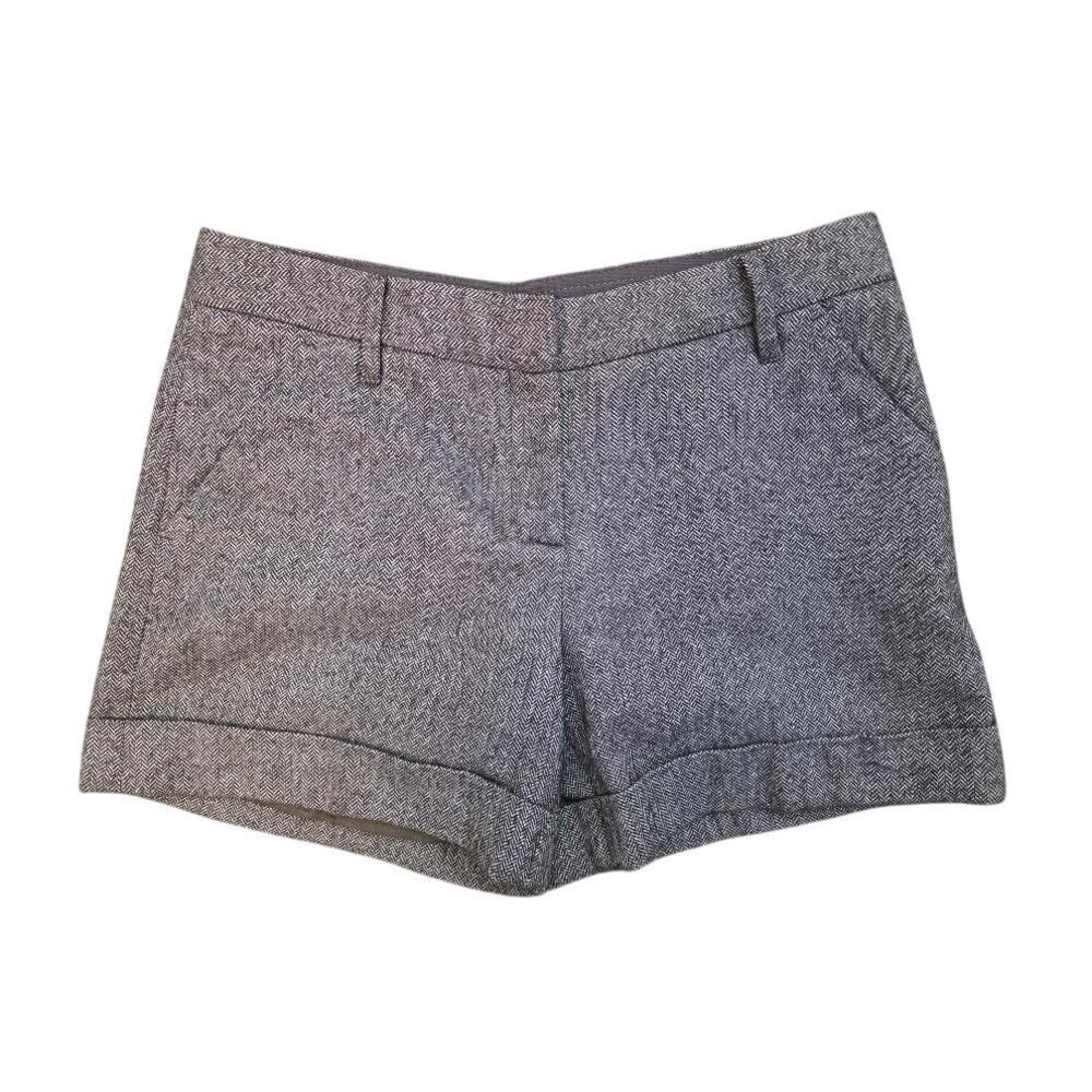 Tommy Hilfiger Womens 4 Herringbone Wool Blend Dress Shorts Cuffed Preppy